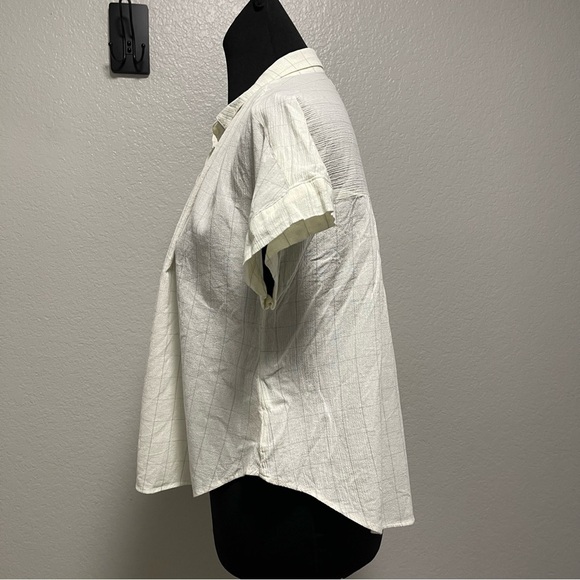 Madewell Light Spun Hilltop Cropped Fit Shirt in Windowpane Print MEDIUM - Picture 5 of 9